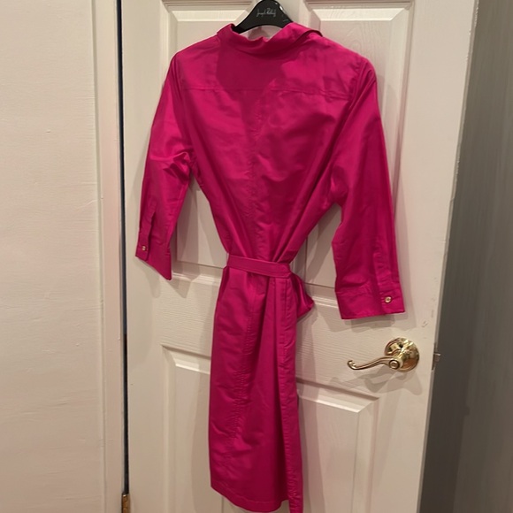 Talbots Fuchsia Parachute Button Down Belted dress SZ14 - Picture 4 of 4